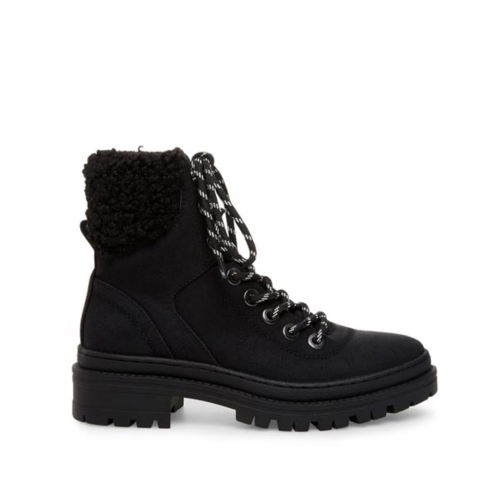 Steve Madden Keystone Faux Fur Leather Combat Boot - Picture 3 of 16